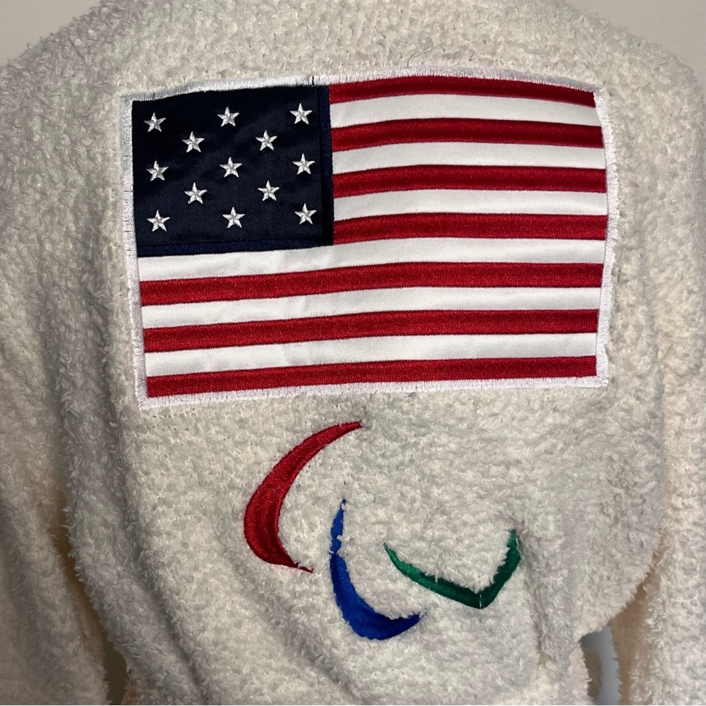 SKIMS Team USA Paralympic Cozy Knit Bouclé  Bone Belted Lounge Robe S/M NWT - Picture 12 of 13